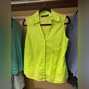 Vintage bright green button down top